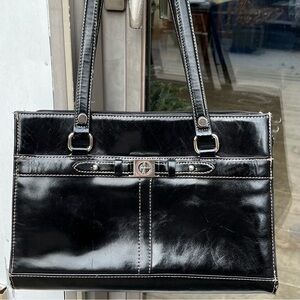 Vintage Giani Bernini black patent leather bag